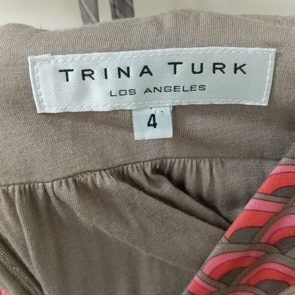 Trina Turk geometric print babydoll empire dress - Picture 8 of 12